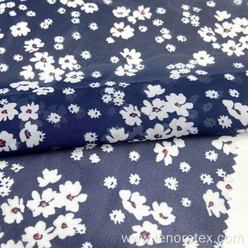 Polyester 100D Small Flower Pattern Chiffon Printed Fabric